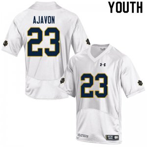 Notre Dame Fighting Irish Youth Litchfield Ajavon #23 White Under Armour Authentic Stitched College NCAA Football Jersey FPR0099XU